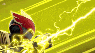 a cartoon character is being struck by lightning