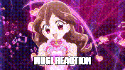 a girl in a pink dress is holding a heart in her hands and making a funny face .