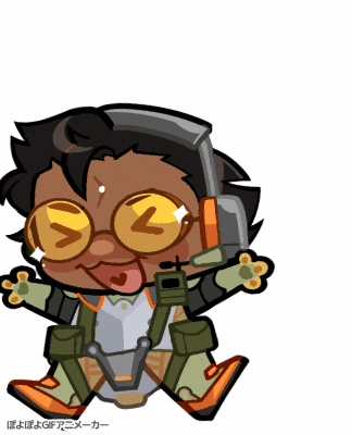 a cartoon drawing of a man with a headset and glasses with the letter z on them