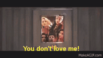 a picture of a group of women with the words " you don 't love me " below them