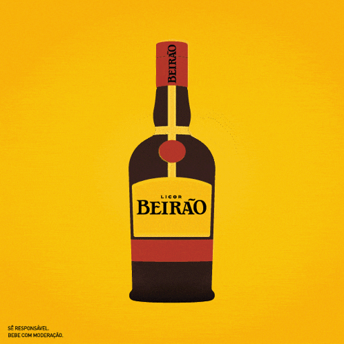 a bottle of licor beirão with a heart shaped label