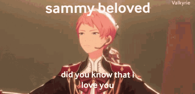 sammy beloved did you know that i love you written on a cartoon character