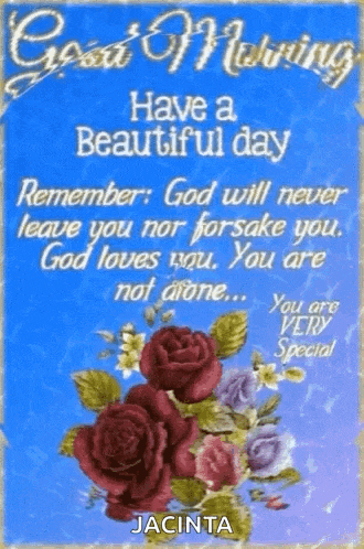 have a beautiful day remember : god will never leave you nor forsake you . god loves you . you are not alone ...