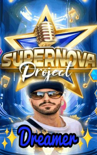 a poster for the supernova project shows a man with a beard