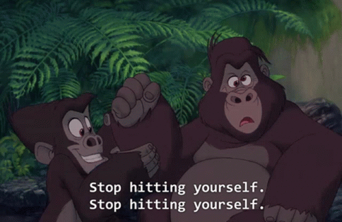 Tarzan Stop Hitting Yourself GIF - Tarzan Stop Hitting Yourself Gorilla GIFs