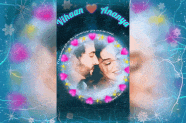 a picture of a man and a woman with the name vihaan written on it