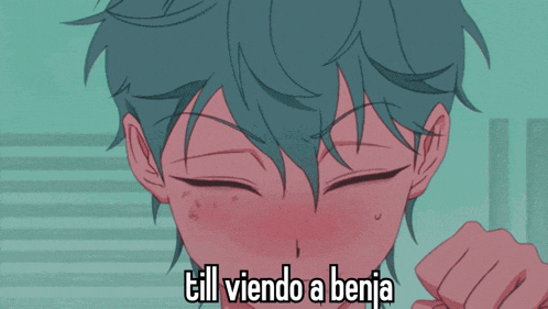 a drawing of a boy with the words till viendo a benja on the bottom right