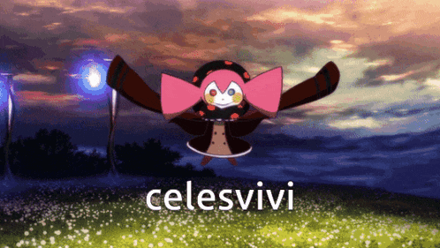 celesvivi is the name of a cartoon character in a field