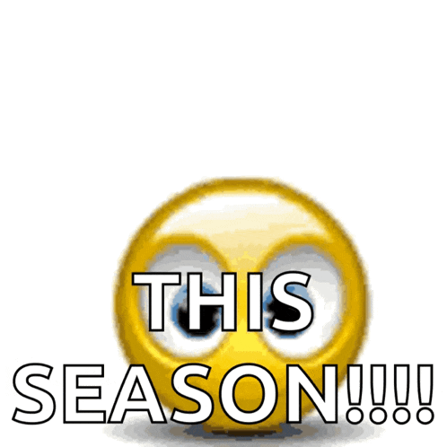 a yellow smiley face with a speech bubble saying good luck this season