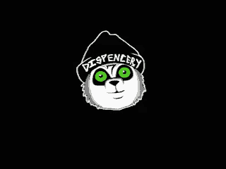 a cartoon of a dog wearing a hat that says dispensery on it