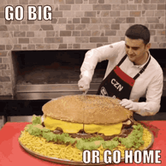 Go Big Or Go Home Hamburger GIF - Go Big Or Go Home Hamburger Super Size GIFs