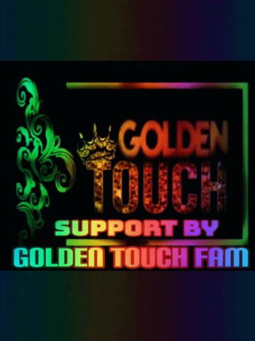 a sign that says ' amaze golden touch support by golden touch fan ' on it
