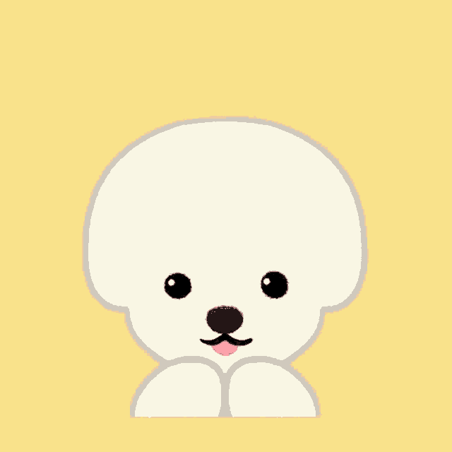 a white dog with a pink heart in its face