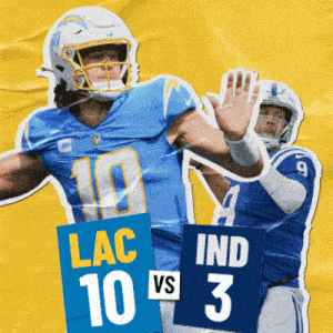 Indianapolis Colts (3) Vs. Los Angeles Chargers (10) Half-time Break GIF - Nfl National Football League Football League GIFs