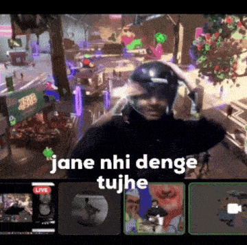 a video of a man with a helmet on says jane nhi denge tujh