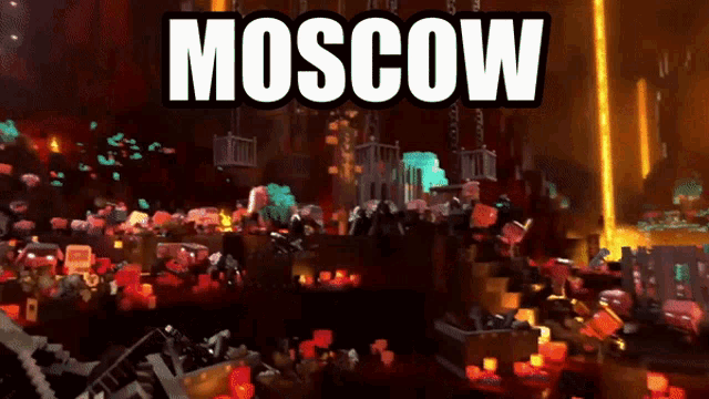 a video game scene with the word moscow on the bottom