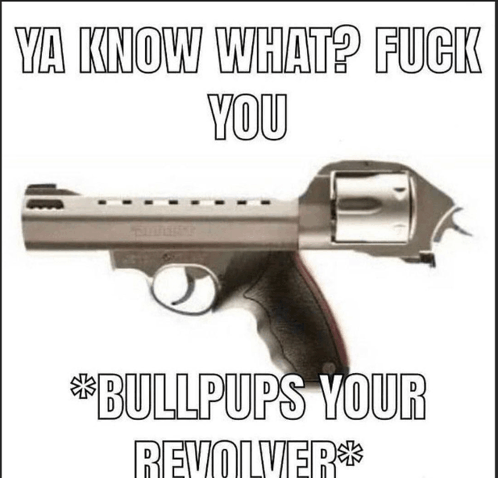 Bullpup Revolver Meme - Bullpup Revolver Fuck you - Discover & Share GIFs