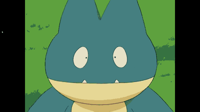 a close up of a cartoon character with a surprised look on its face