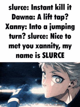 a picture of a boy with a caption that says slurce instant kill it
