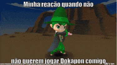 a screenshot of a video game that says minha reacao quando nao