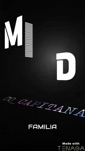 a black background with white letters that says familia on it