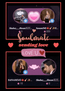 a poster that says soulmate sending love on it