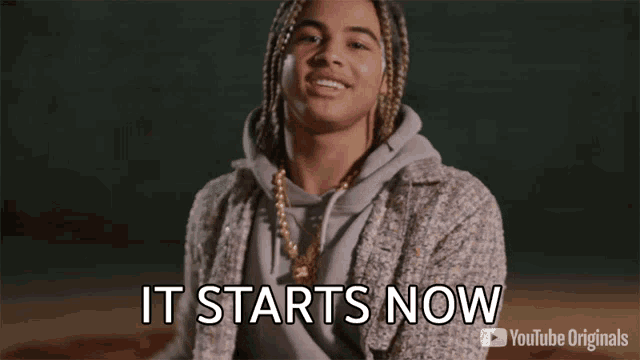 a man says it starts now in a youtube originals advertisement