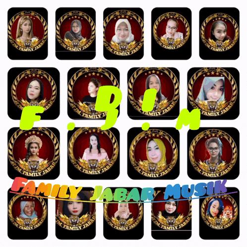 a collage of family jabar music logos with a green circle in the middle