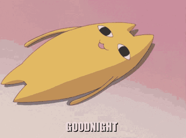 a cartoon of a cat with the words goodnight written below it
