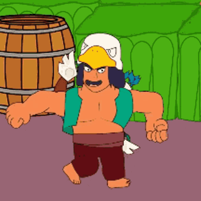 a cartoon drawing of a man wearing an eagle hat
