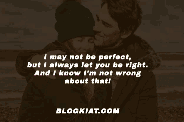 a man and woman hugging with a quote from blogkia.com