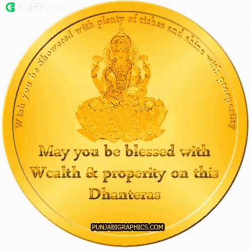May You Be Blessed With Wealth And Prosperity On This Dhanteras Gifkaro GIF - May You Be Blessed With Wealth And Prosperity On This Dhanteras Gifkaro Happy Dhanteras GIFs