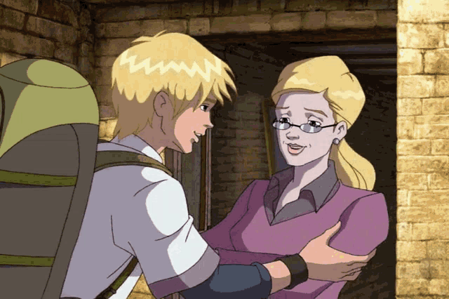 a cartoon of a man and a woman talking to each other