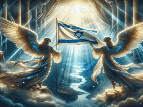 Am Yisrael Chai Israeli Flag GIF - Am Yisrael Chai Israeli Flag Angels GIFs