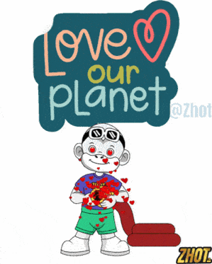 a sticker that says love our planet