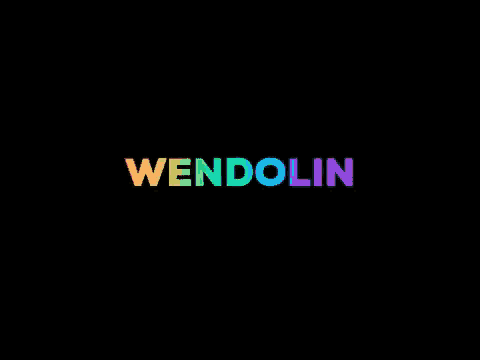 a black background with the word wendolin in rainbow letters
