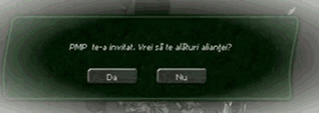 a green screen with the words pmp te-a invitat