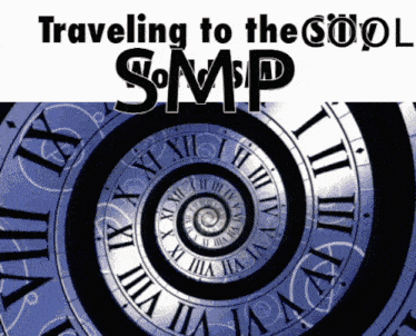 a spiral clock with the words traveling to the smp on top