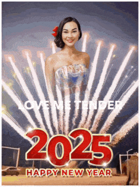 a poster that says 2025 happy new year with a woman on it