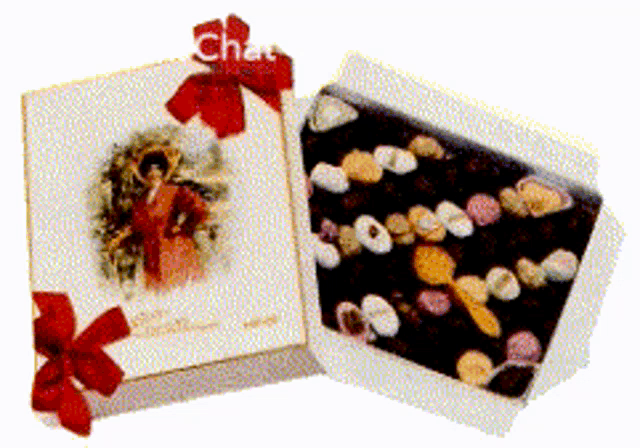 a white box with a picture of a woman and the word chat on the top