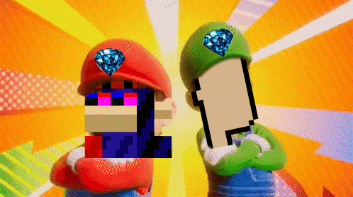 mario and luigi with a diamond on their hats