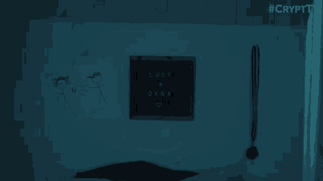 a sign that says lucy dana hangs on a wall