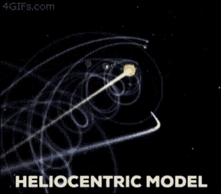 a picture of a heliocentric model with a star in the background