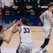a basketball player with the number 33 on his back