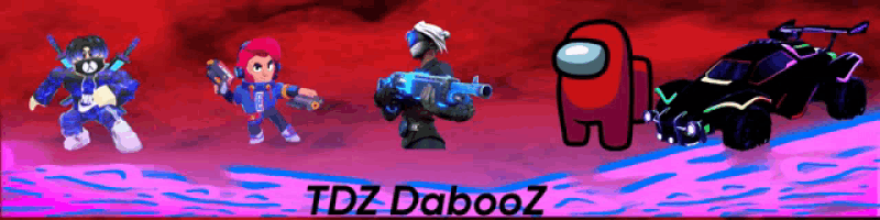a tdz dabooz banner with among us characters and a rocket league car