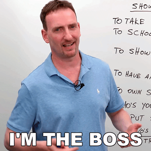 I'M The Boss Adam GIF - I'M The Boss Adam Engvid GIFs