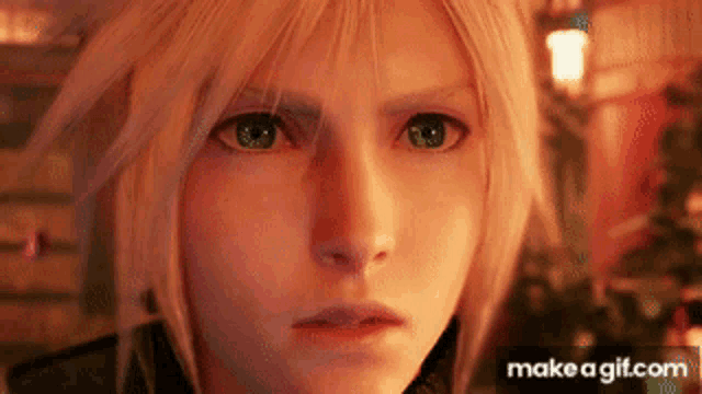 a close up of a person 's face with a make a gif.com link