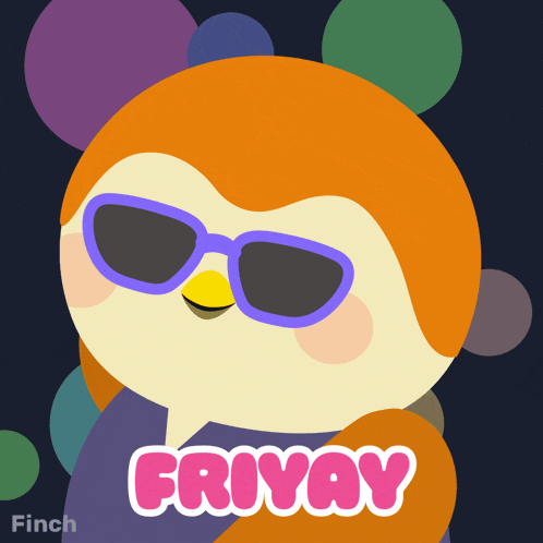 an illustration of a bird wearing sunglasses and the word frivav
