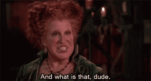 a woman with red hair says and what is that dude .