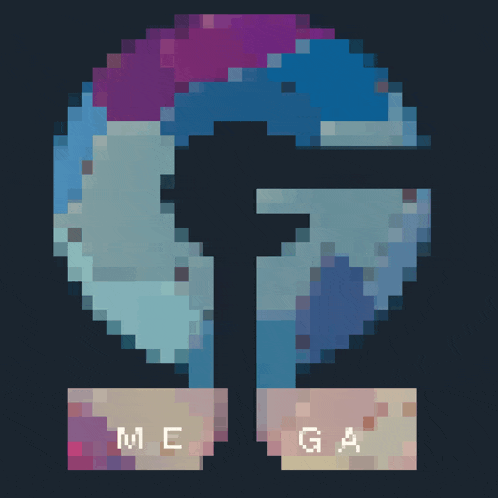 a pixel art of a circle with the letter g in the center
